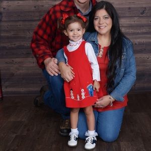 Christmas🎄 Dress 2T Buttons & Felt Holiday Motif Kids Toddler